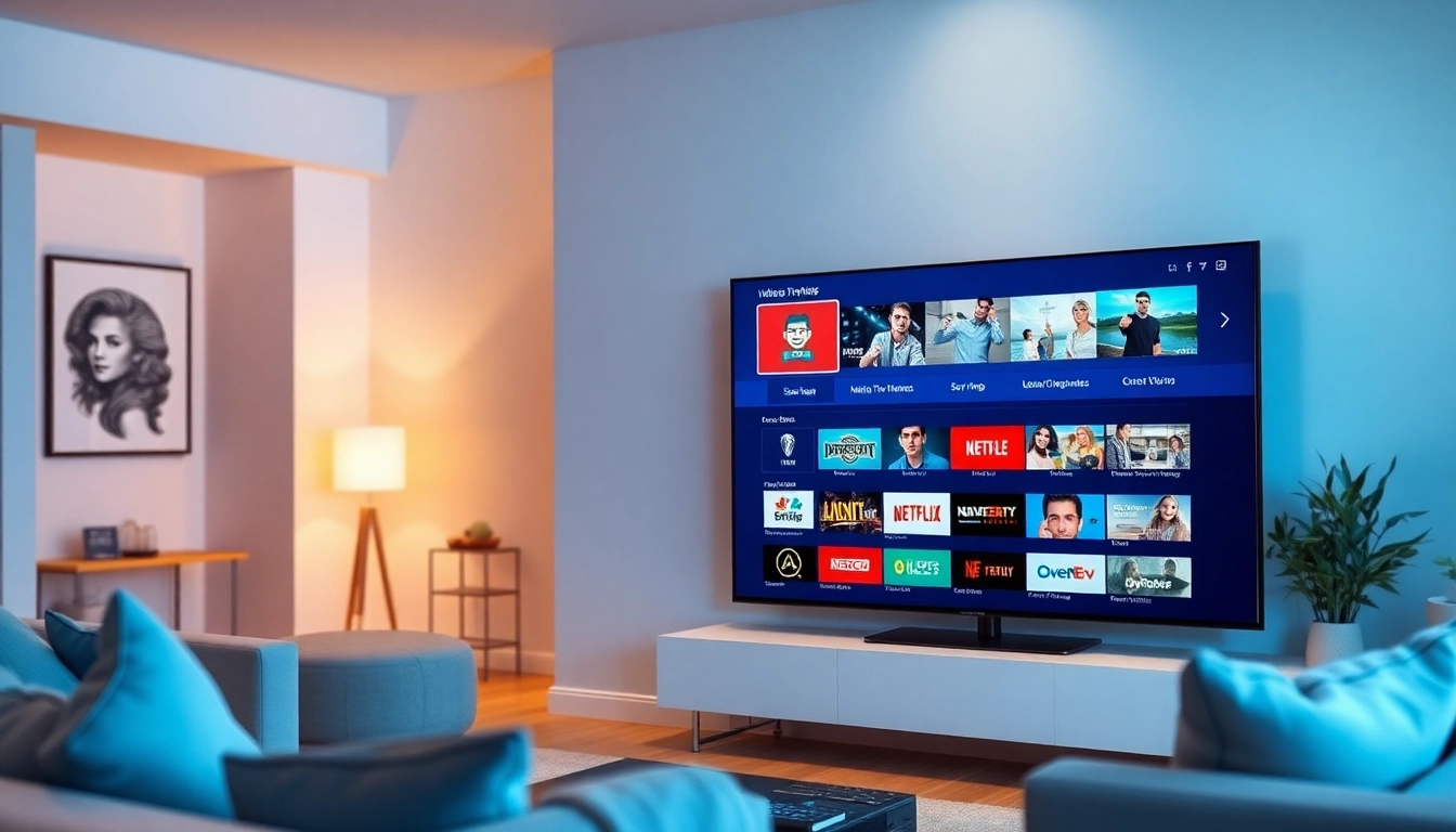 Experience abonnement iptv with a modern home entertainment setup showcasing diverse streaming options on a stylish TV.