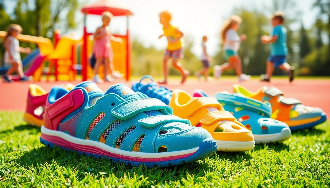 Atmungsaktive Kinderschuhe glänzend und farbenfroh, ideal für aktive Kinder im Freien.