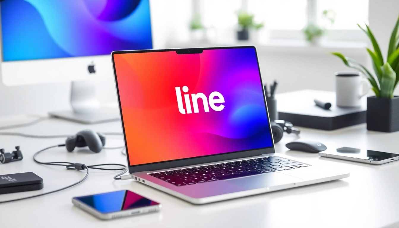 Engage with line下载電腦版 on your laptop while exploring vibrant tech gadgets.