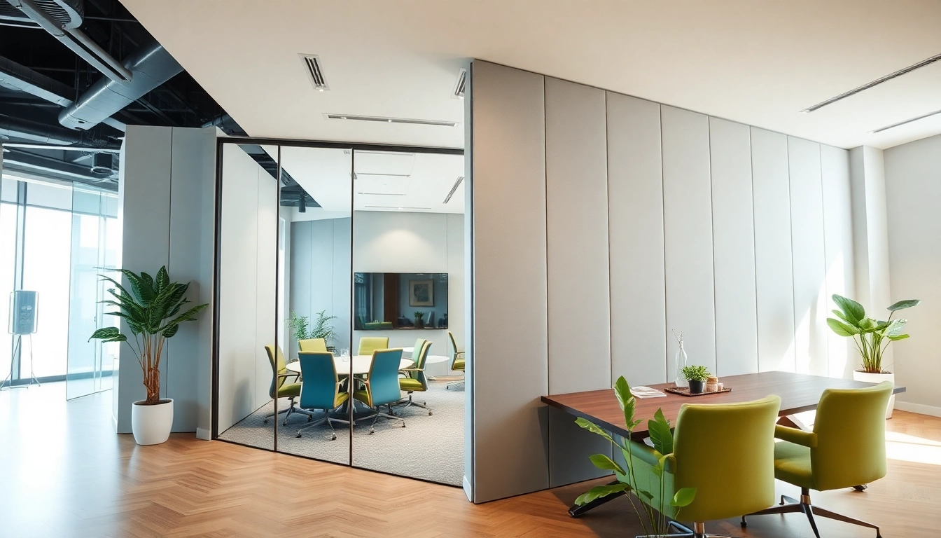 Showcase of a Folding Partition Wall elegantly enhancing a modern office space for better segmentation.
