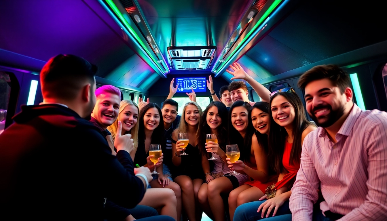 Enjoy a thrilling ride in an atlanta party bus with plush seating and vibrant lighting for celebrations.