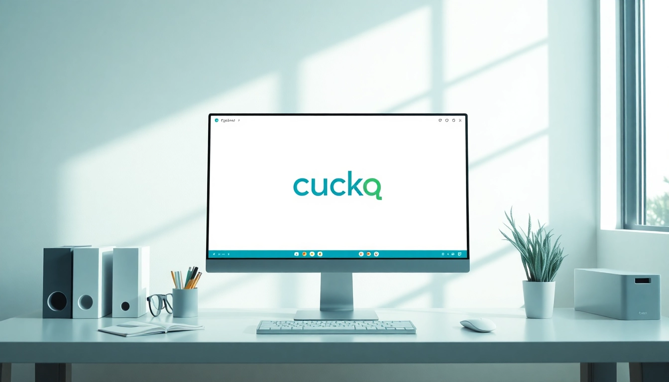 Access the quickq官网 platform on a modern desktop setup with sleek design elements.