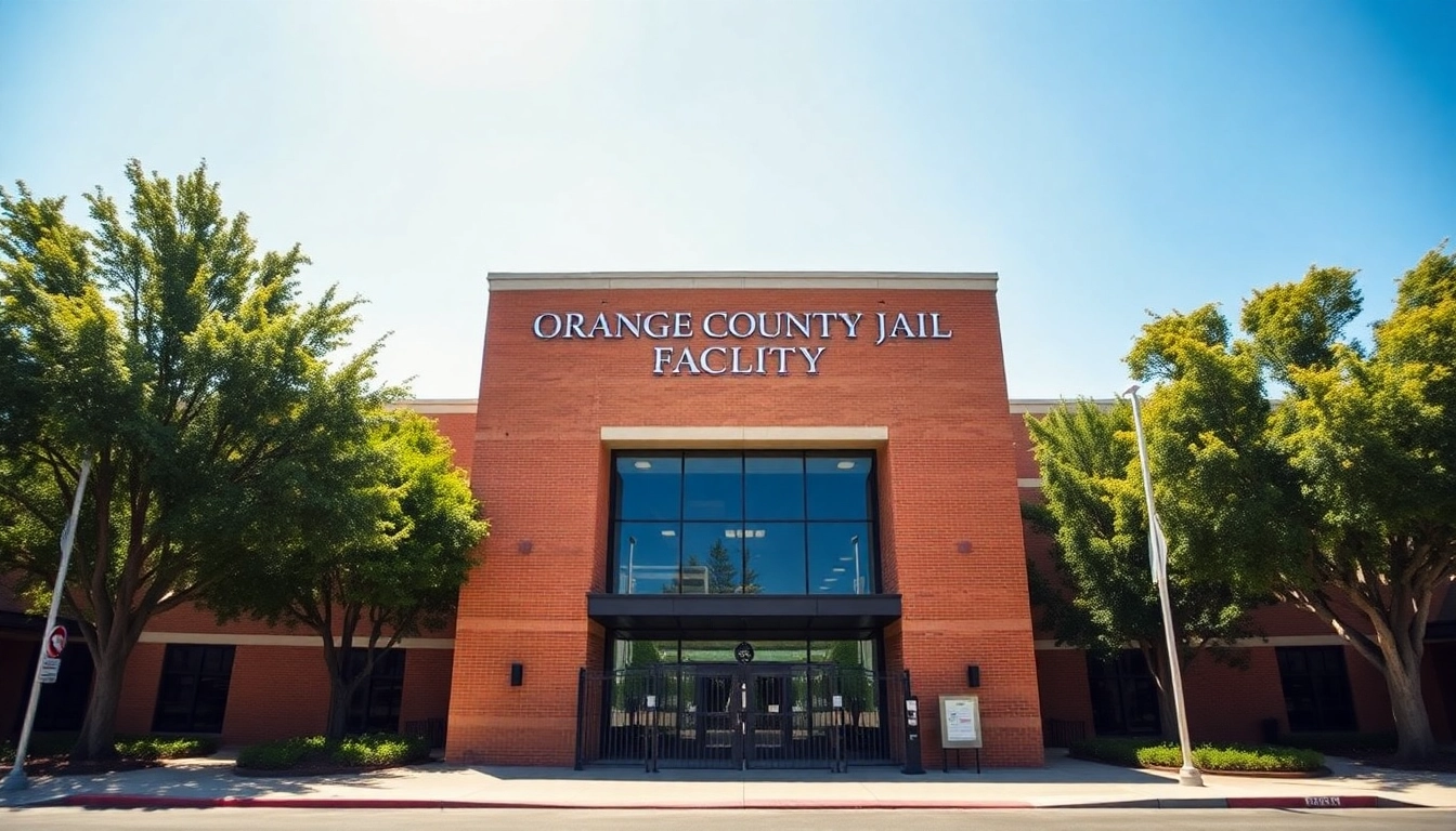 Visit the Orange County Jail facility showcasing its architecture and surrounding environment.