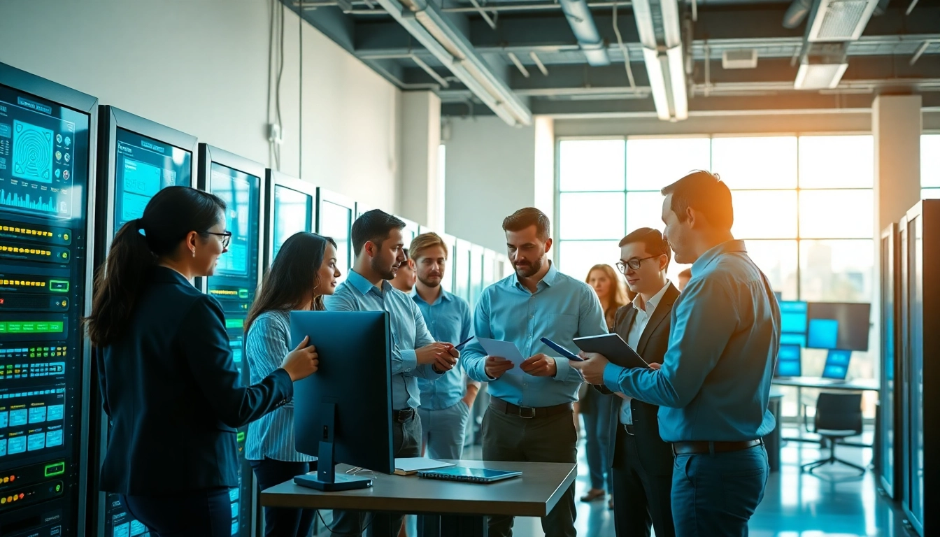 Showcasing managed IT support services team collaborating effectively in a modern office.