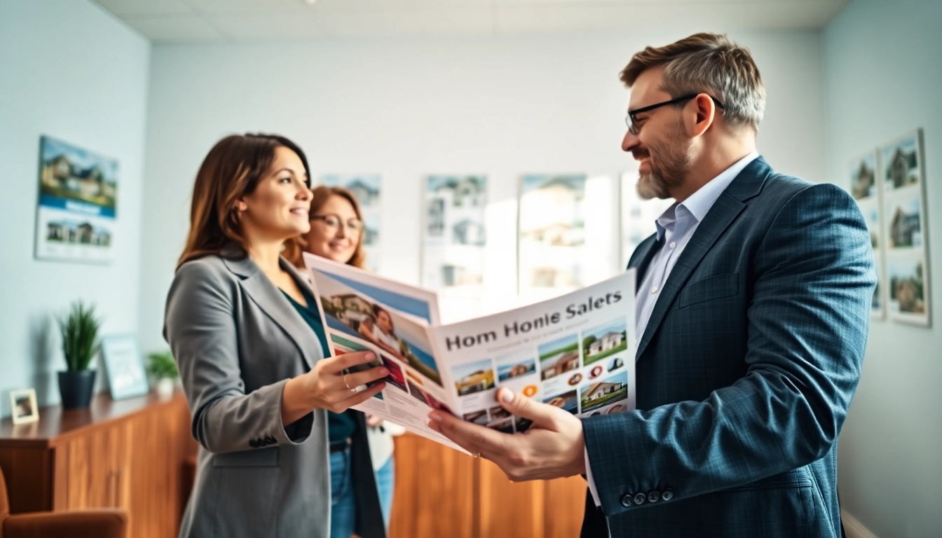 Buy my property fast with a real estate agent guiding homeowners in a professional setting.