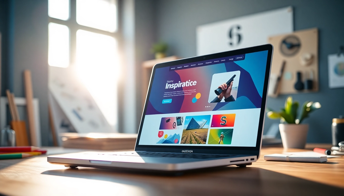Enhance website design capabilities visually with a vibrant workspace setup featuring a sleek laptop.
