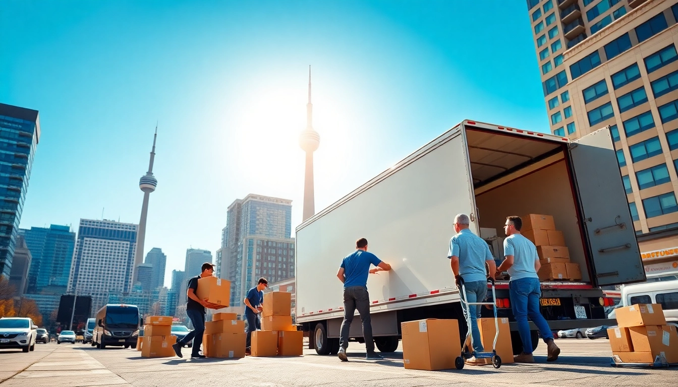 Professional movers in action loading a truck in Toronto, showcasing Toronto moving companies.
