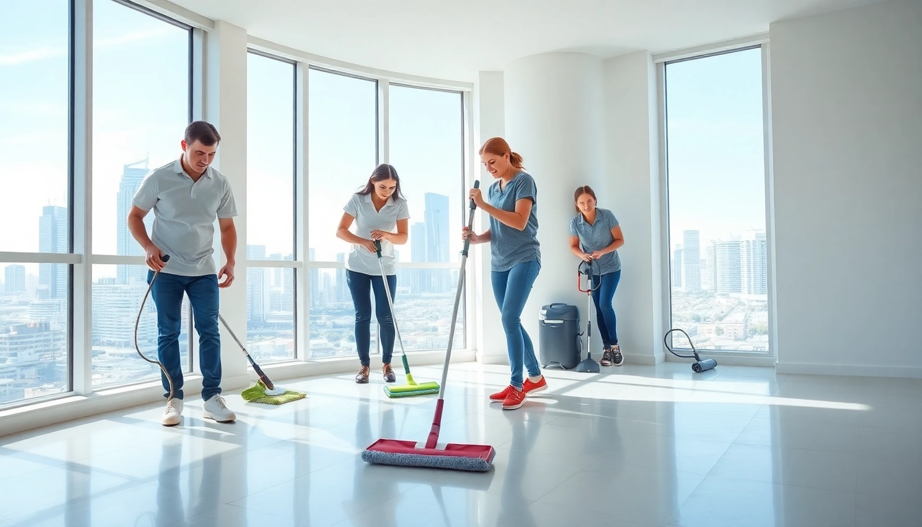 Clean and bright bond cleaning Brisbane with professional cleaners in a modern apartment setting.