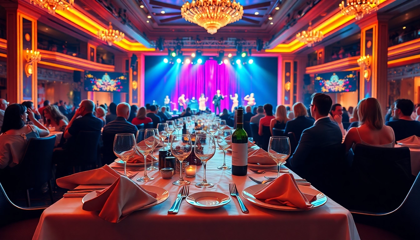 Enjoying dinner shows vegas with gourmet dishes and vibrant stage performances.